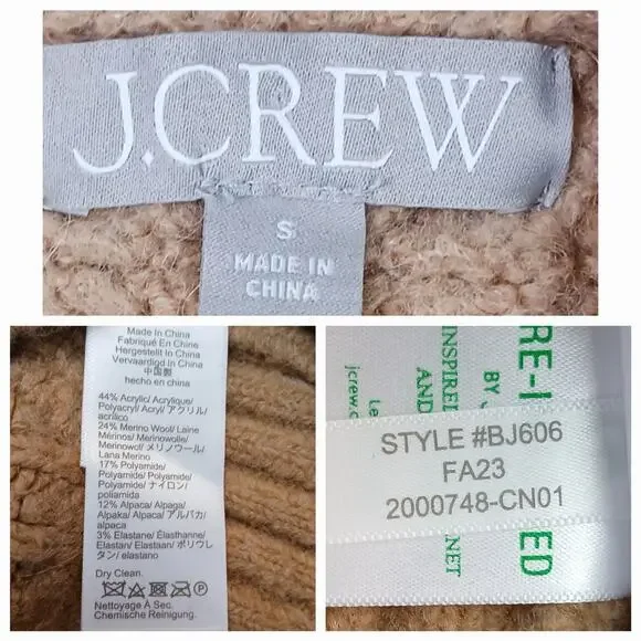 J.Crew Women's SZ S Cable-Knit Stretch Cardigan Sweater Merino Wool Alpaca Blend - Picture 6 of 6